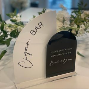 Cigar bar sign for wedding acrylic